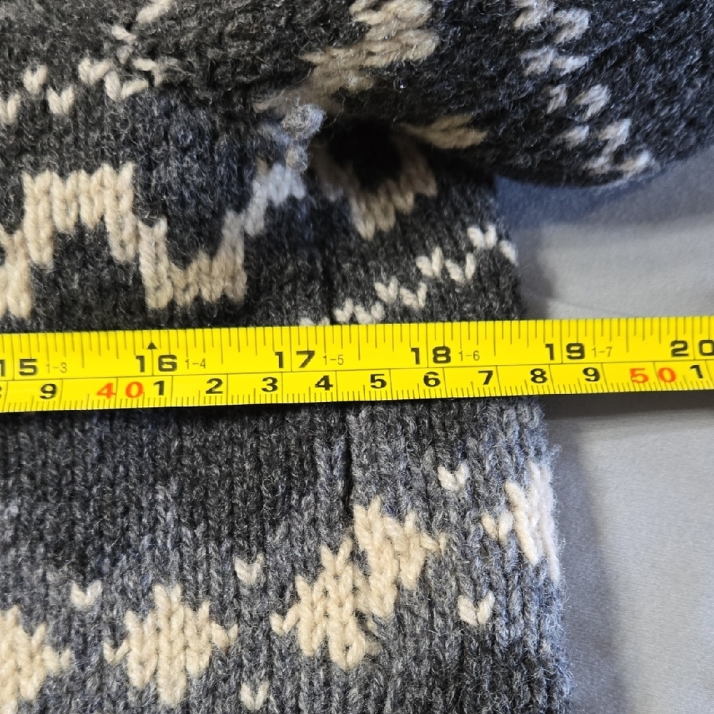 L.L. Bean Sz Medium Womens Charcoal and Cream Zip Up Sweater - Picture 7 of 8